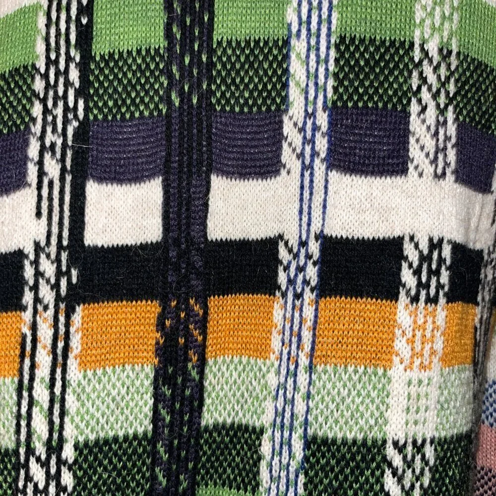 ANTHROPOLOGIE ALDOMARTINS SHANLEY PLAID WOOL ALPACA BLEND SWEATER COAT  EUC  XS